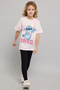 Stitch Print T-Shirt with Crew Neck and Short Sleeves - 4