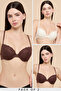2 Pack Self Patterned Double Push Up Bra