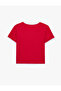 Slim Fit Short Sleeve Crew Neck Cotton Ribbed Printed T-Shirt - 4