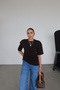 Shoulder Padded Shoulders Front Ruched Blouse