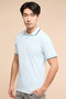 Contrast Trim Polo T-Shirt with Shirt Sleeves - 3