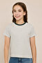 Striped T-Shirt with Crew Neck and Short Sleeves