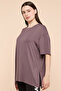 Solid Oversized Active T-Shirts with Crew Neck and Short Sleeves - 3