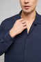 Crinkled Shirt with Classic Collar and Long Sleeves - 6