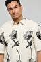 Embroidered Shirt with Classic Collar and Short Sleeves - 5