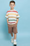 Striped T-Shirt with Crew Neck and Short Sleeves - 5