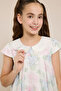 Floral Print Layered Dress with Peter Pan Collar and Short Sleeves - 5