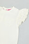 2 Pack Solid Tops with Crew Neck and Flutter Sleeves - 5
