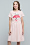 Typography Print Fit & Flare Dress with Short Sleeves - 2