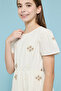 Embroidered Tiered Dress with Crew Neck and Short Sleeves - 3