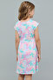 Printed Fit & Flare Dress with Crew Neck and Short Sleeves - 6
