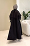 Lyon Drawstring Waist Trench Coat - Black - 8
