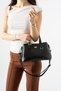Women's Faux Leather Gold Buckle Hand and Shoulder Bag - 6