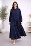 Viscose Dress with Folded Skirt Detail - 2