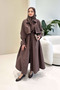 Lyon Drawstring Waist Trench Coat - Brown - 5