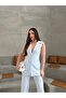 Women's Button Detailed Vest Blazer Jacket Pants Set - 7