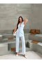 Women's Button Detailed Vest Blazer Jacket Pants Set - 5