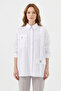Paper Touch Shirt with Hanger Detail on the Left Side 153 White
