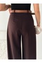 Trendy Pile Belt Detailed Wide Leg High Waist Trousers - 4