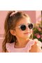 Girls' Sunglasses with Uv400 Protection Round Model Silvery Gray Silver Lightweight Durable Children's Glasses - 2