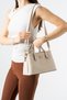 Women's Faux Leather Gold Buckle Hand and Shoulder Bag - 3