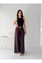 Trendy Pile Belt Detailed Wide Leg High Waist Trousers - 2