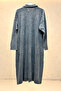 Collared buttoned pocketed organic long cardigan - 2