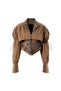 Vintage PU Leather Motorcycle Crop Jacket with Cloak Design - 4