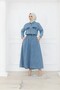 Women's Pocket-Detail Skirt Jacket Sports Denim Suit