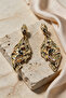 Women's Gold Stone Detailed Earrings - 2