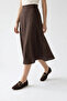 Hayla Women's Ballerinas with Genuine Leather Accessories - Brown Suede - 6