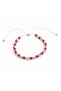 Beaded Bracelet, Red White Blue, Adjustable Cord, Patriotic Theme, Glass Beads with Gold Accents - 3