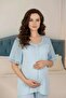 Women's Scallop Lace 3-Piece Maternity Pajama Set with Dressing Gown - 8