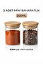 2-Piece Vacuum Glass Spice Jar Set with Bamboo Lids 200 ml 6.5X8 Cm, Spice Jar, Glass Spice Jar - 2