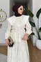 Nari Fisto Fabric Lined Skirt-Shirt Hijab Set - Cream - 4