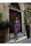 Balon Sleeves Jacket and Slit Skirt - 3