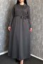 Women's Collar Snap Belted Dress 7586 - 2