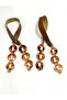 Leather Acrylic Ring Bag Handle / 1 Pair