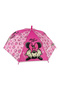 Minnie Mouse Kids Pink- Lightweight Manual Open Rain Umbrella for Girls-with Curved Handle