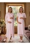 New Season Pink Stylish Lace Summer Buttoned Design Short Sleeve Maternity Maternity Dressing Gown Nightgown Set - 6
