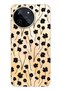 Realme 11 4g Compatible Black Floral Pattern Transparent Phone Case