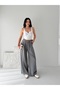 Trendy Pile Belt Detailed Wide Leg High Waist Trousers - 4