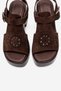 Romina Brown Suede Genuine Leather Troc Women's Platform Heeled Sandals - 2