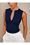 Women's Deep V-Neck Athlete Crop Top with Stretch Fabric - 3