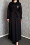 Women's Collar Snap Belted Dress 7586 - 3