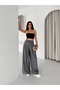 High Waist Wide Leg Lace-Up Pleated Palazzo Trousers - 6