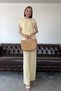 Waist Tie Orj Knitwear Set - Yellow - 3