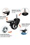 2” Stem Casters Locking Swivel Caster Wheels Set of 4 No Noise 3/8"-16x1" Threaded Stem Ind - 4