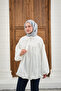 Women's Shirred Hem Shirt White - 2