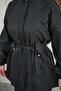 Women's Hidden Zipper Belted Pants Suit Black - 7